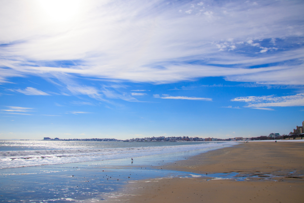 Overview of Revere Beach in Revere, MA